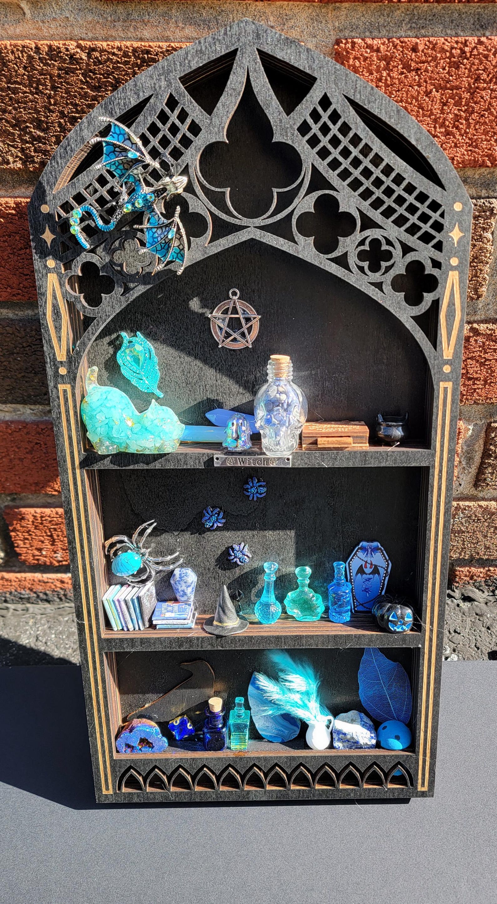 Arched Window Witch Shelf: Gothic Cabinet of Curiosities - Etsy