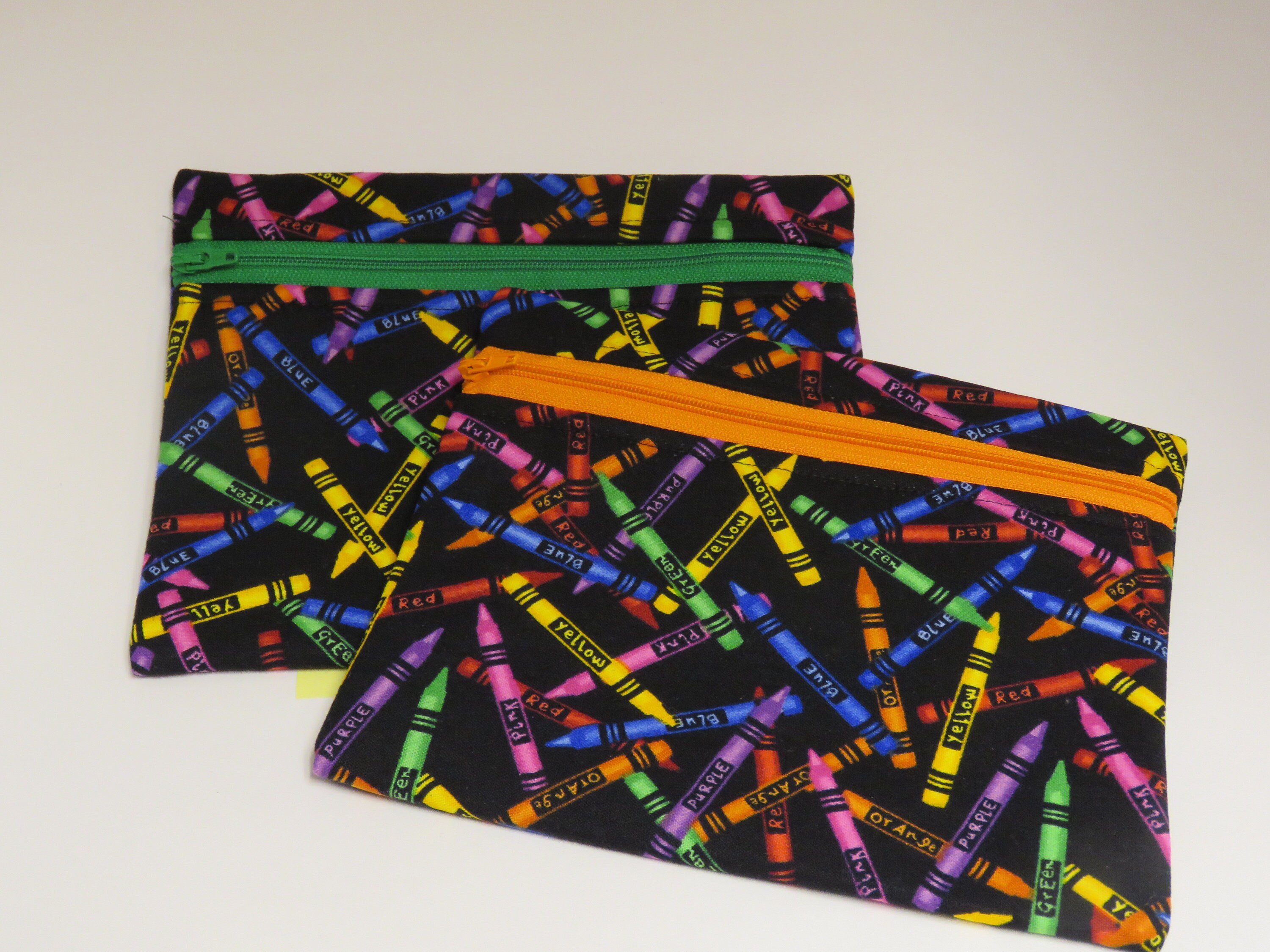 Crayons zipper pouch travel organizer makeup bag small Etsy