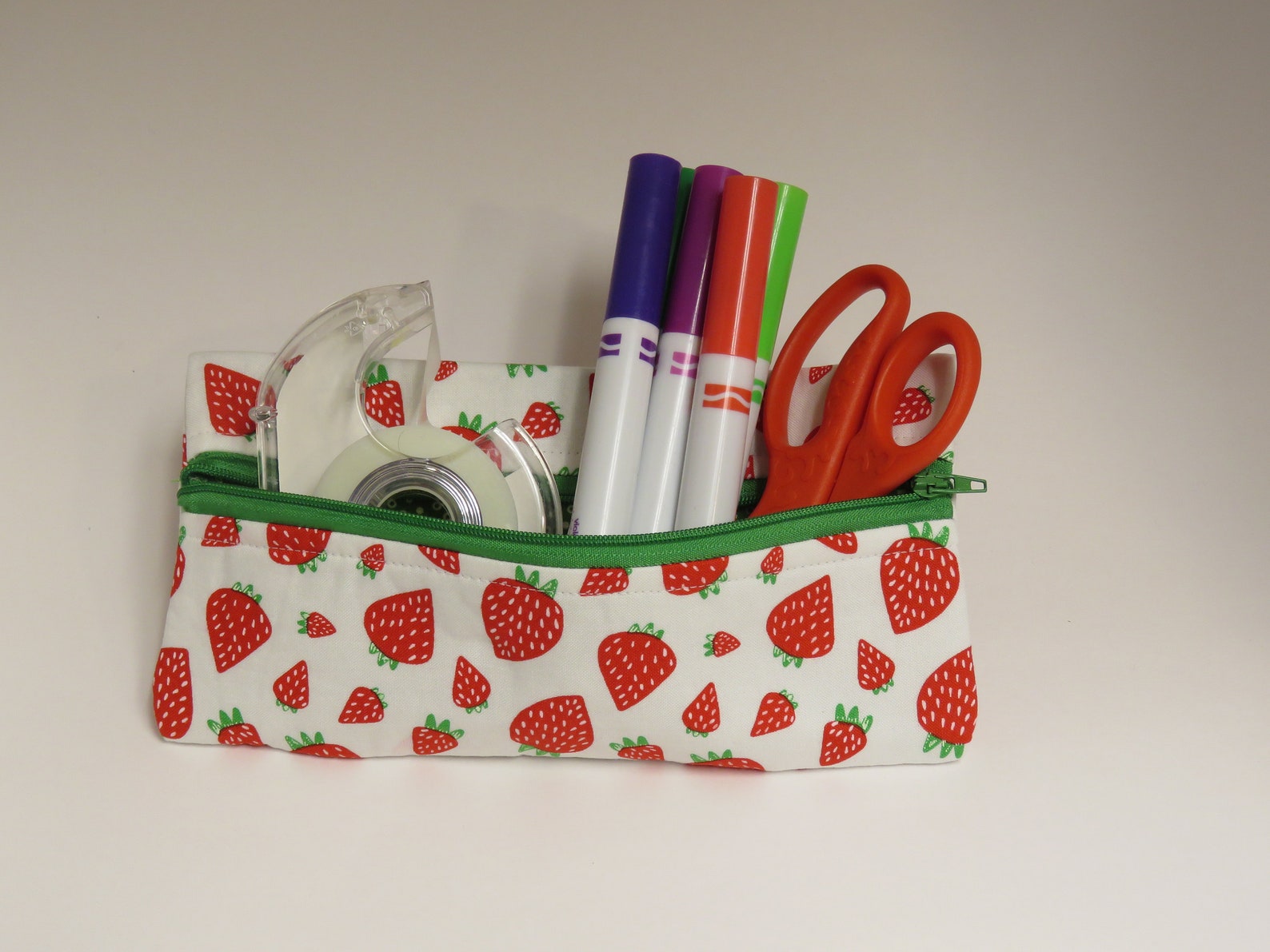 Strawberries pencil pouch pencil case zipper pouch Etsy