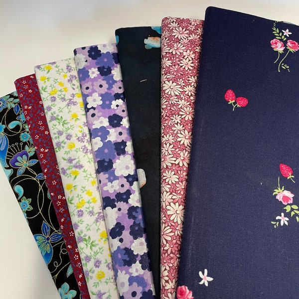 Large FABRIC COVERED JOURNALS, flowers on journals, lined journal, gift idea, fabric covered composition book, junk journal starter