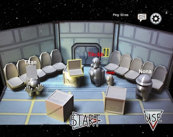 Among Us Dropship/Lobby Set(Grey) , Among us Set Diorama, Geschenk, Spielzeug,(Unbemalt)