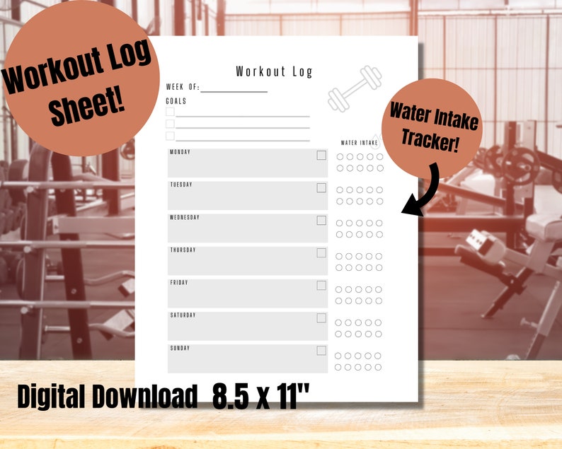 Printable Workout Log Template Printable Workout for Women Water ...