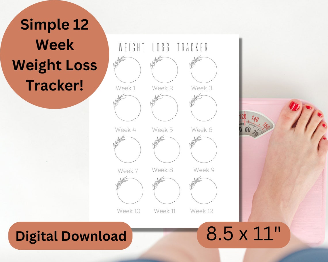12 Week Weight Loss Tracker Printable Template for Women Weight Loss ...