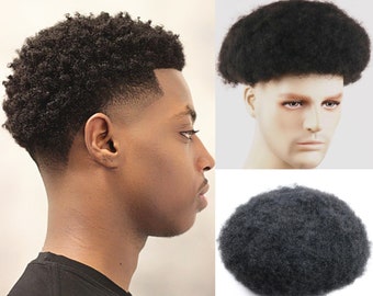 afro kinky curly bob männerhaar toupee schwarze haare männer pu toupee volle spitze atem toupee männer perücke free shipping