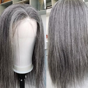 salt and pepper hair women wigs lace frontal grey human hair wigs gray lace wig women wigs salt pepper full lace hair wigs frontal lace wigs