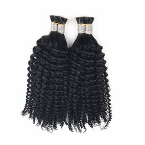 I Tip Human Hair Extensions Human Hair Deep Curly human hair I Tips 100 Strand s Handmade Human Hair Extensions for women hair