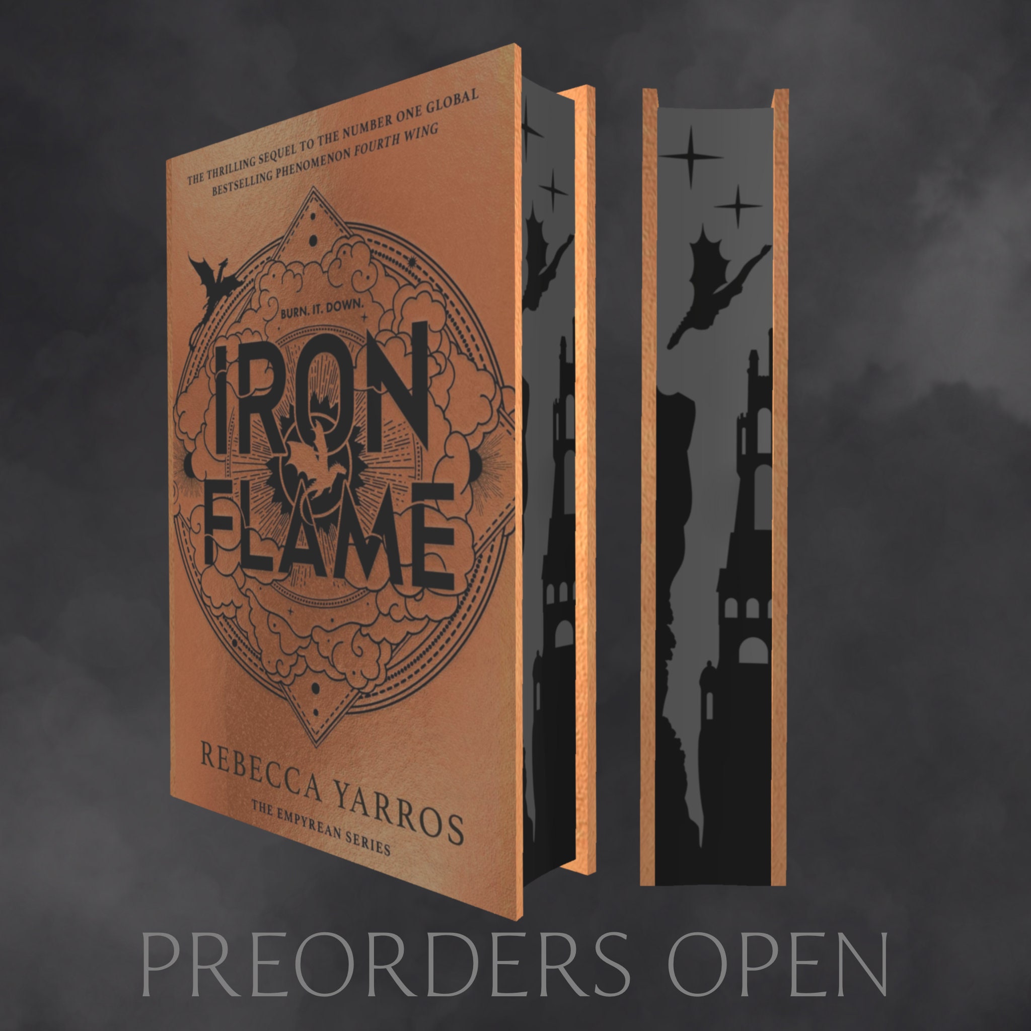 Iron Flame Rebecca Yarros - Sprayed Stencilled Edge Special