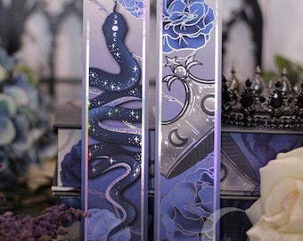 Snake and Crown foiled bookmark set