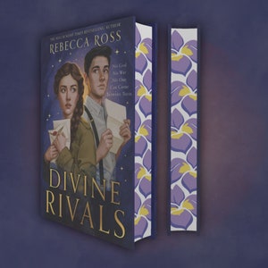 Rebecca Ross, Divine Rivals, livre cartonné personnalisé, édition spéciale, pulvérisation, pochoir, bord
