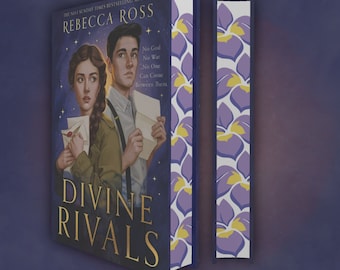 Divine Rivals Rebecca Ross - Specjalna edycja książki w twardej oprawie z natryskiwanym szablonem