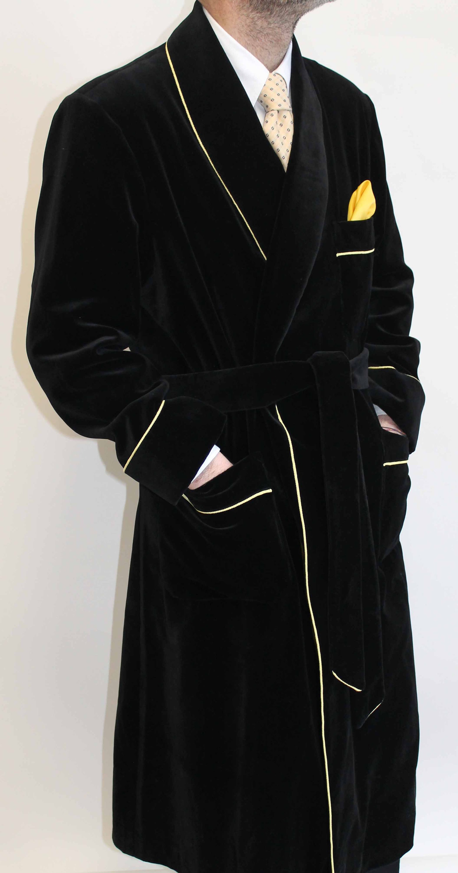 Mens Long Smoking Robe Black Velvet Smoking Jackets Host Wear | Etsy