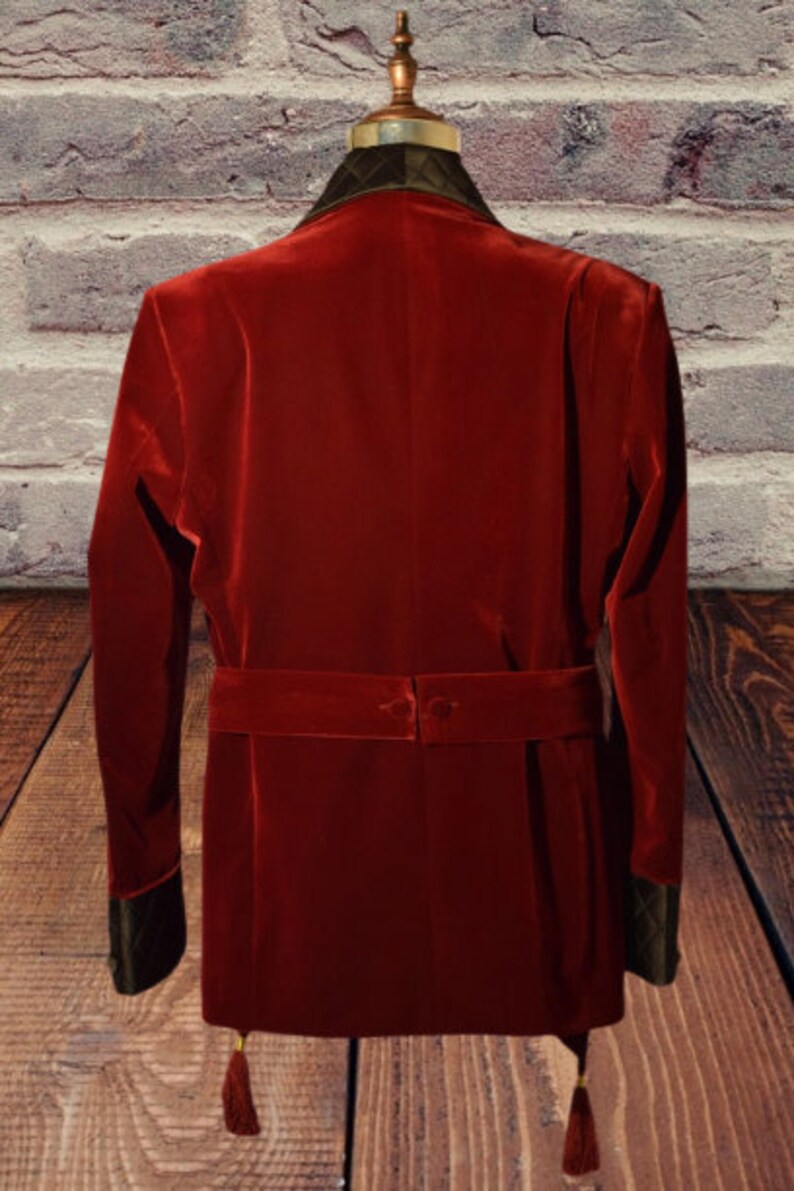 Men Luxury Smoking Jackets Smoking Robe Red Velvet Host Wear Etsy