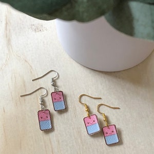 Eraser Teacher Back to School Faux Leather Handmade Earrings