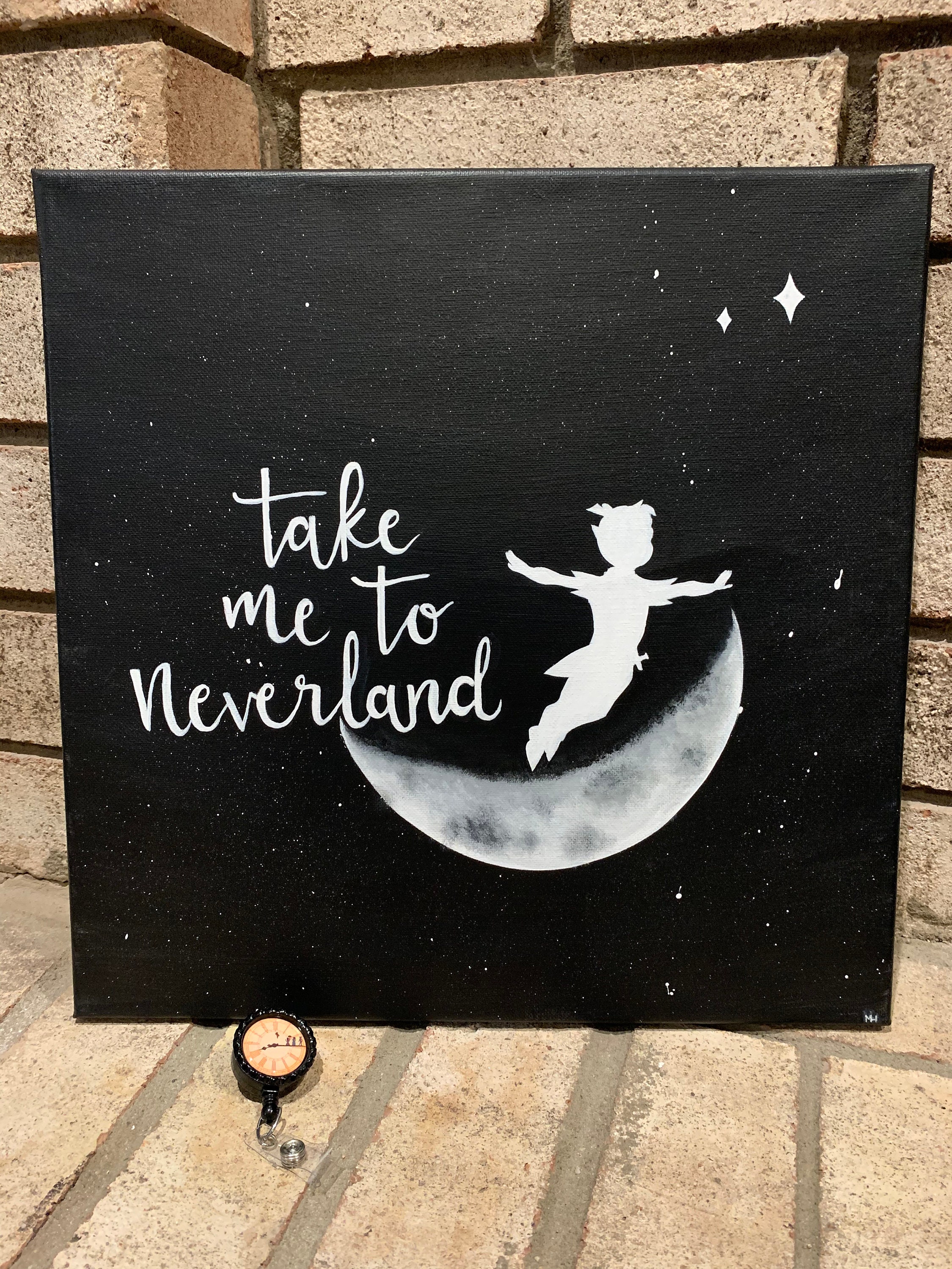 Peter Pan Neverland Quote Painting Etsy