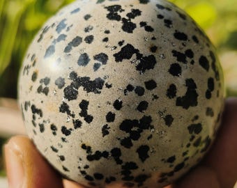 Dalmatian Jasper Sphere: Polished Gemstone Orb for Home Decor