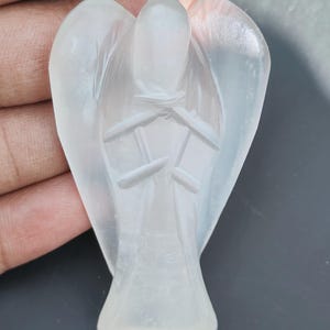 Handgeschnitzter Selenit Engel 65 mm | Heilende Kristall Figur