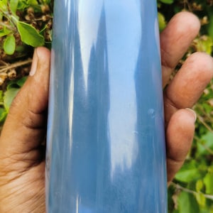 Natural Blue Agate Freeform Crystal - 720 Gram Decorative Healing Stone for Home & Office