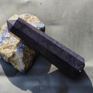Blue goldstone Obelisk – Sparkling Crystal Tower