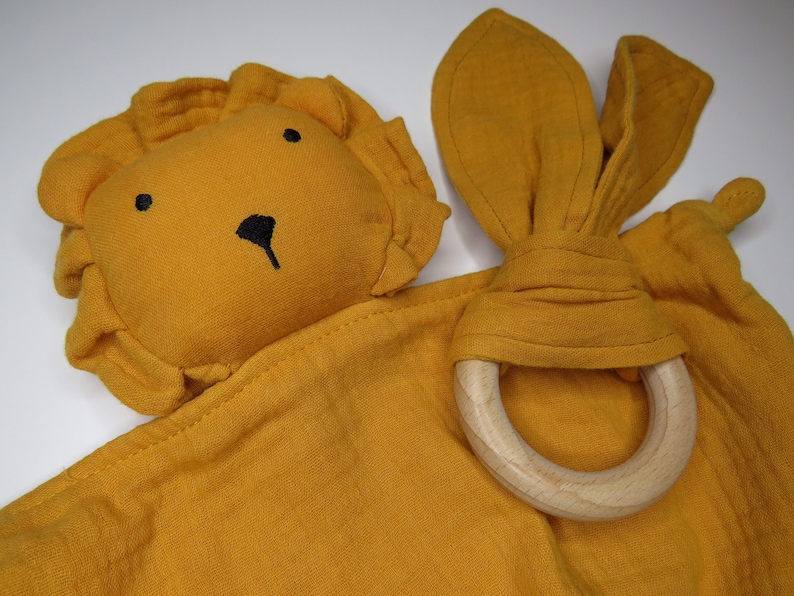 Personalised Comforter Blanket /& Teether Lion Style for Baby and Newborn Gift Set