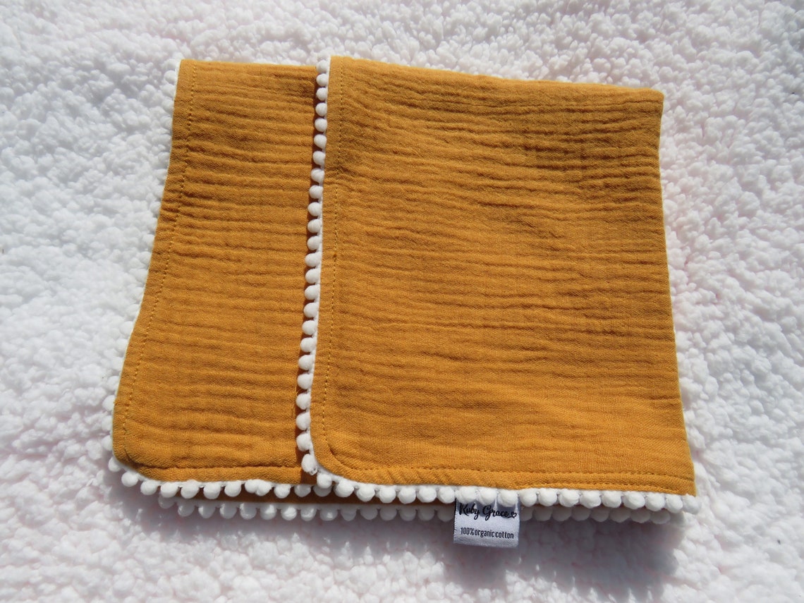 Personalised Comforter Blanket Muslin Pom Pom for Baby and Etsy