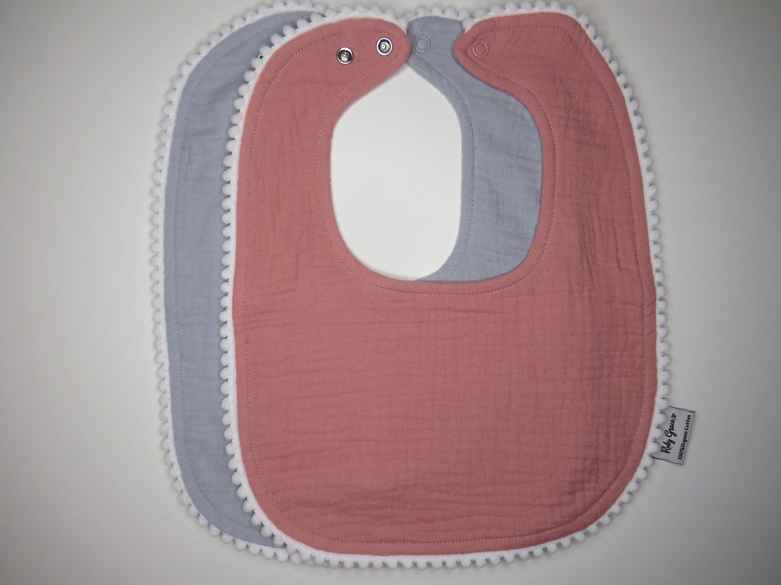 Personalised Pom Pom Bib Set Muslin for Baby and Newborn Etsy