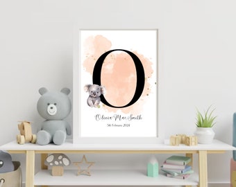 Nursery Name Wall Print - Koala