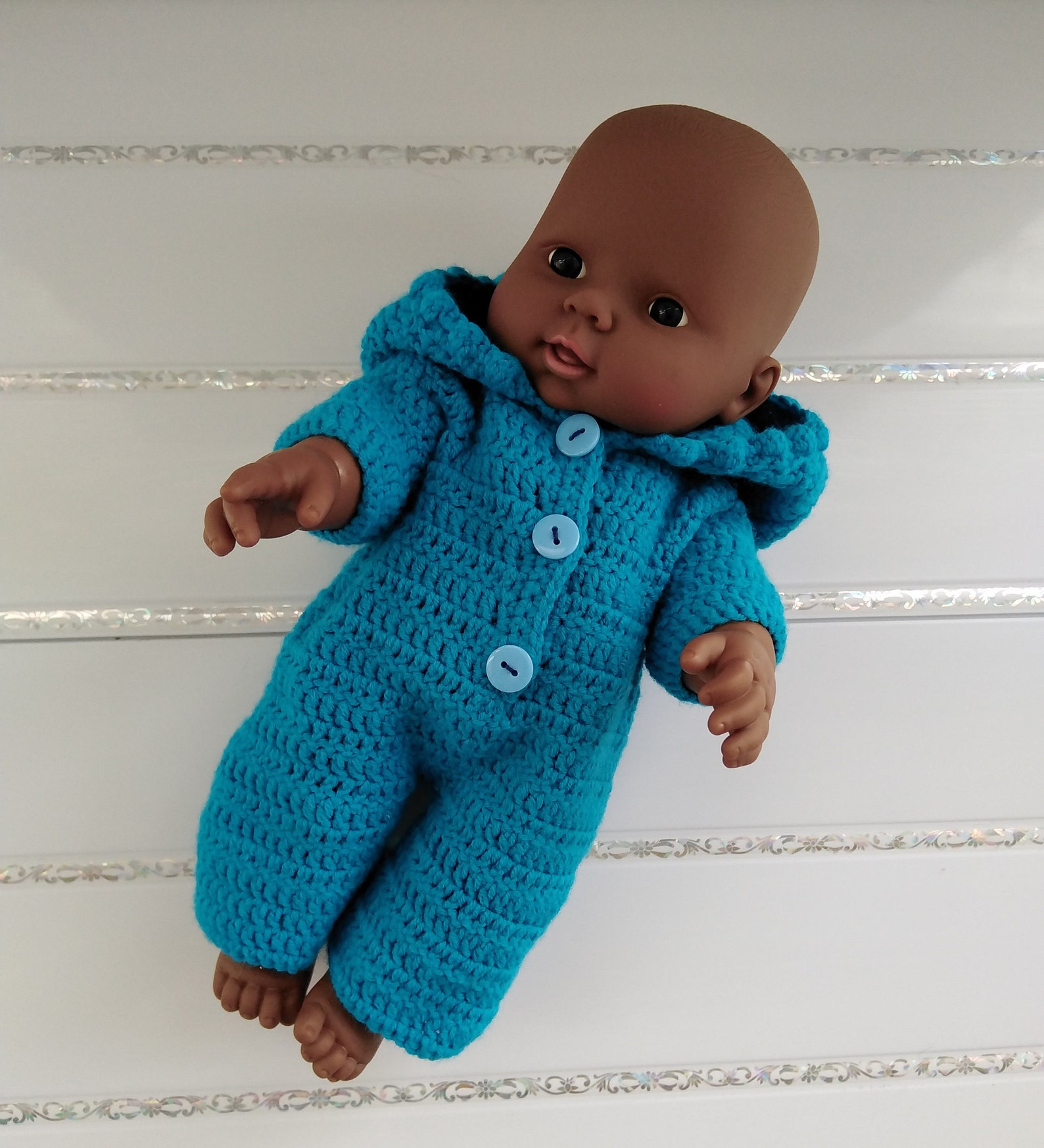 Vinyl dark skin baby doll in knitted clothes brown baby doll Etsy