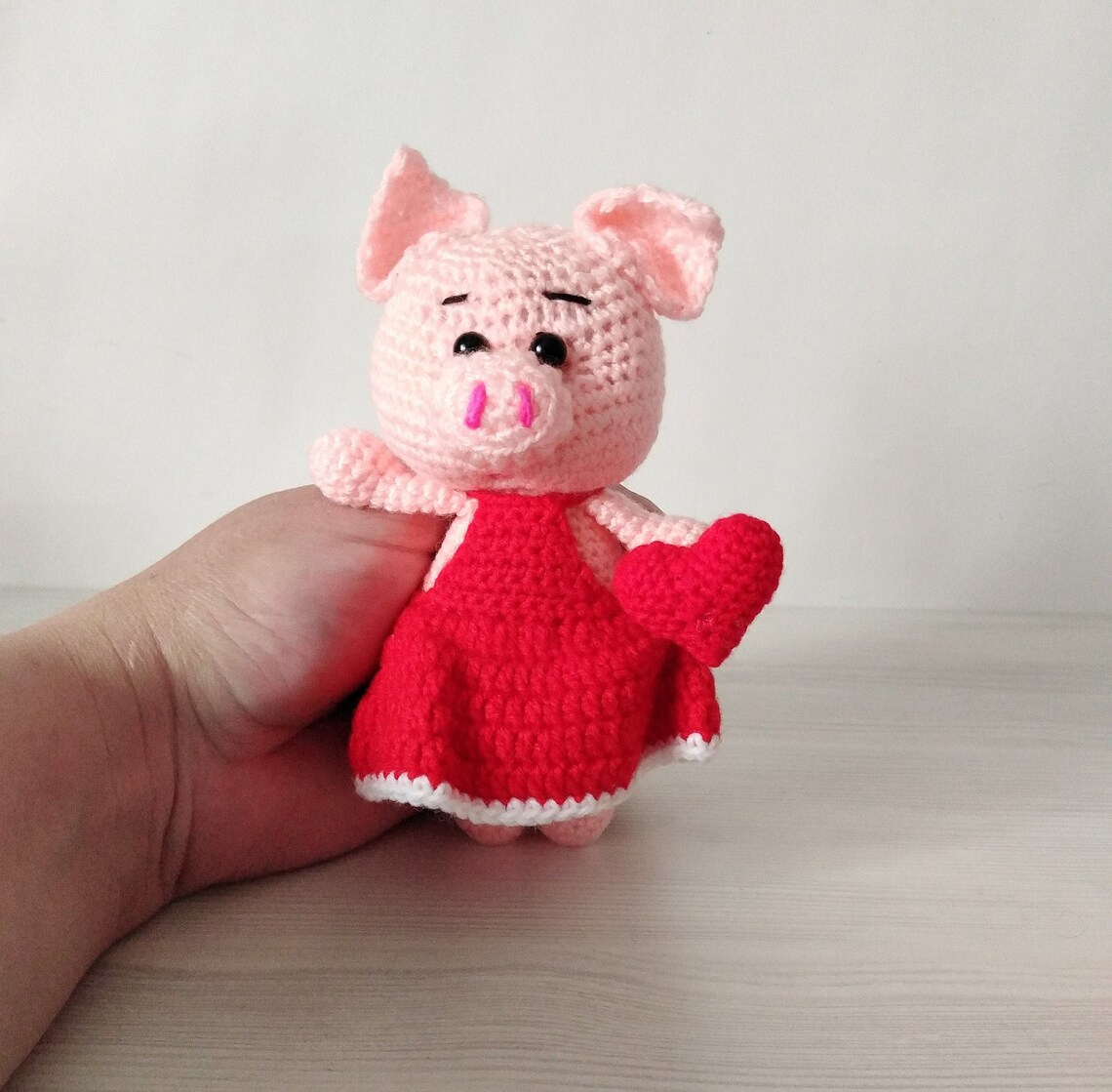 Valentines piggy toy Valentines day gift for kids crochet Etsy
