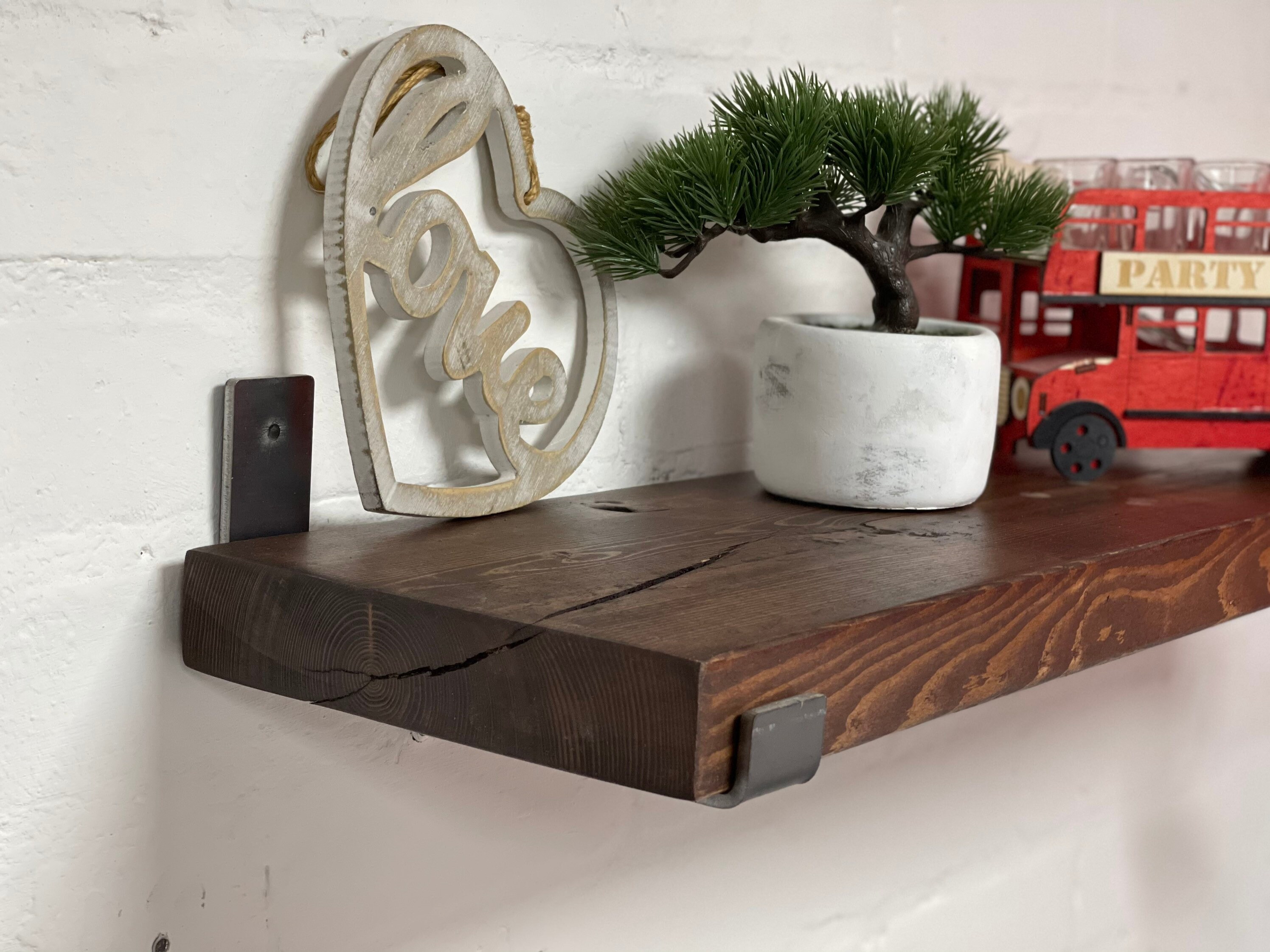 Reclaimed Walnut Shelf 45mm Thick Shabby Chick Rustic Shelves Etsy