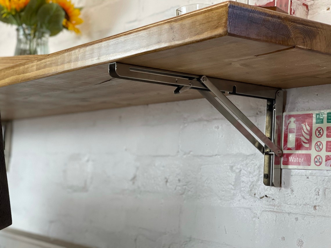 Breakfast Bar Industrial Table Folding Brackets Dining Man Etsy