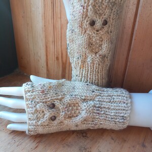 Owl fingerless gloves