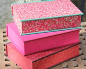 Handmade small jewellery box (approx. A4) with 4 different sized compartments, very suitable for young people. Dimensions 24x17x6cm