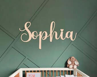 thumbnail image 2 of Custom Wooden Name Sign Cutout, Baby Nursery Signs 2 of 13