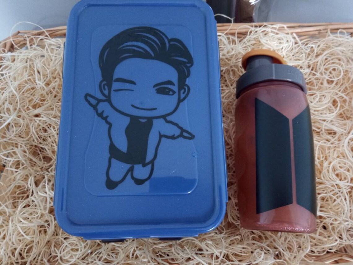 BTS character picnic/lunch box set Etsy