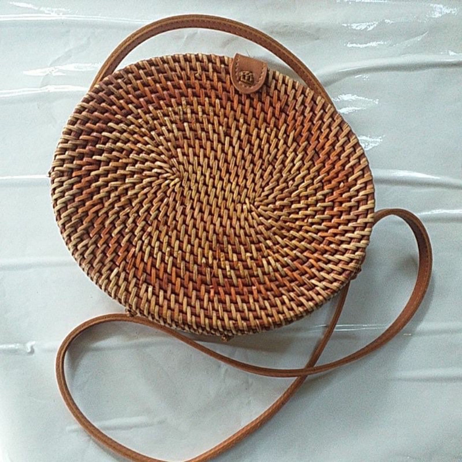 Rattan Woven straw Oval Bag Etsy