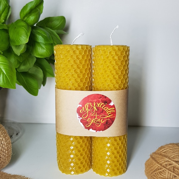 Pair of Pure Natural Beeswax candles, Australian made, Easter Gifts