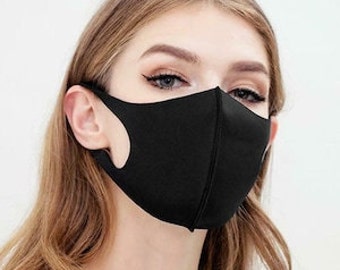 2 Face Masks, 100% Ice Silk, 1 Black and 1 Grey. Reusable, Washable, Cool in summer, Canadian Made