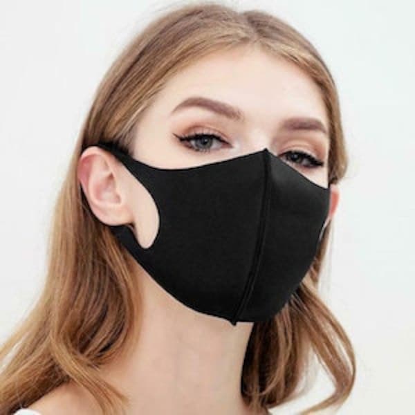 2 Face Masks, 100% Ice Silk, 1 Black and 1 Grey. Reusable, Washable, Cool in summer, Canadian Made