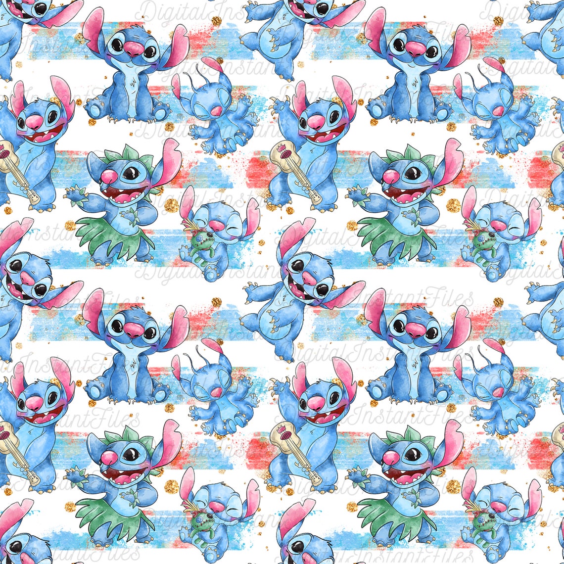 Stitch Seamless Pattern Ohana Seamless Pattern Lilo Stitch - Etsy