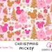 Christmas mickey seamless pattern, Glitter Mickey Seamless Pattern, Magic Kingdom Seamless Pattern, Cute Christmas, Sublimation paper, Mouse 