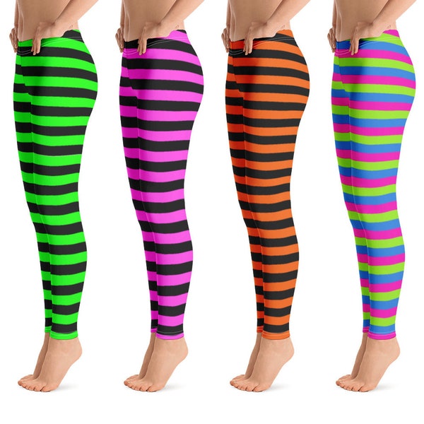 Striped Leggings Etsy