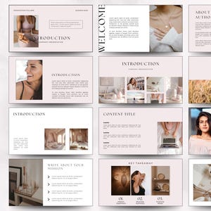 60 Page Webinar Slide Deck Template, Editable Masterclass Template, Online Course Slides, Life Coach Presentation, Business Slide Bundle