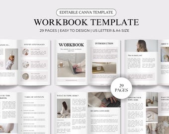Workbook Template Ebook Template Digital Workbook Business Workbook Coaching Workbook Course Workbook Marketing Template Printable Download