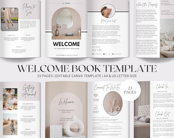 Airbnb Welcome Book Template House Host Manual Guidebook Vacation Rental Template VRBO Editable Welcome Guide Printable Digital Download