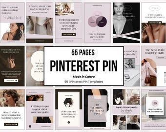 55 Pages Pinterest Templates, Pinterest Pins for Marketing, Canva Pinterest Templates, Marketing Pins, Pinterest Marketing, Blogger Pins