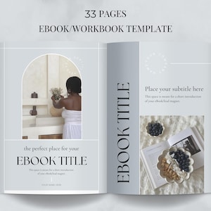 33 Page Ebook Template Canva, Editable Ebook Template, Ebook Digital Download, Ebook Bundle, Workbook Template Canva, Editable Workbook