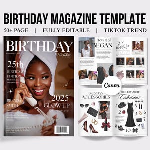 Birthday Magazine Template For Best Friend, Personalized Gift, DIY Magazine, Custom Magazine, Editable Magazine, Gift For Best Friend