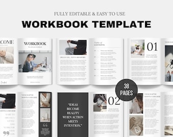 Edytowalny szablon skoroszytu Ćwiczeń Ćwiczeń dla trenerów Szablon e-booka Przewodnik po kursie Wersja cyfrowa do pobrania Zestaw arkuszy ćwiczeń dla trenerów