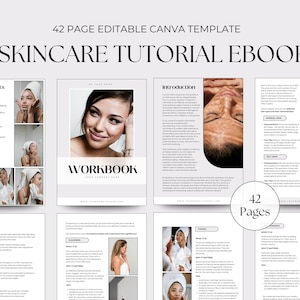 42 Page Skincare Tutorial Ebook, Skincare Routine Template, Skincare Template, Beauty Ebook, Beauty Business Template, Beauty Guide