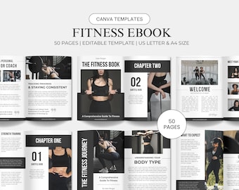 Fitness Ebook Fitness Template Nutrition Template Gym Plan Health Ebook Workout Template Template Exercise Guide Printable Digital Download